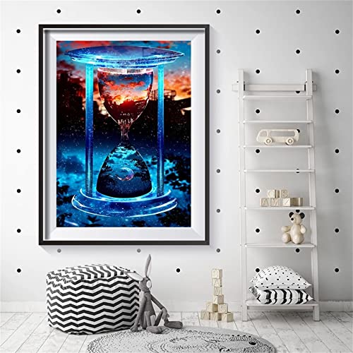 DIY Diamond Painting,Sonnenuntergang-Sanduhr-Landschaft 5D Adults Diamant Painting Bilder Kits,Full Strass Stickerei Kreuzstich Diamant Malerei Leinwand Mosaik Home Wall Decor Round Drill,90x110cm von Yeecer