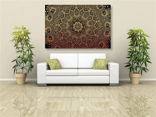 Diamond Painting Abstraktes Goldenes Mandala,Groß Diamant Painting Bilder Set 5D DIY Erwachsene Kinder Full Vierkantbohrer Stickerei Kreuzstich Malen nach Zahlen Kunst Handwerk Home Wand Dekor 40x80cm von Yeecer