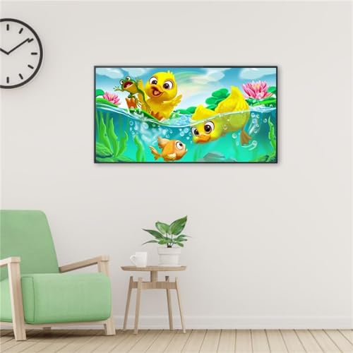 Diamond Painting für Erwachsene Kinder,Cartoon Ente Tier 5D DIY Diamant Painting Bilder Set Full Drill Stickerei Kreuzstich Diamant Malerei für Schlafzimmer Büro Wand Dekoration Vierkantbohrer,40x80cm von Yeecer