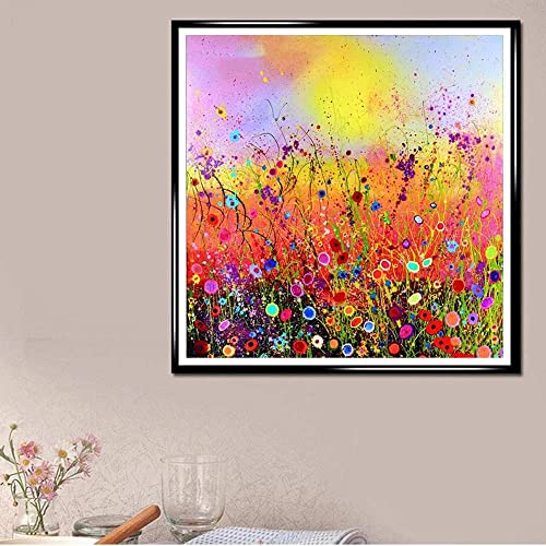 Yeecer 5D Diamond Painting Set,Abstrakte bunte Blumen Diamant Painting Bilder Kit DIY Erwachsene Stickerei Kreuzstich Voll Kristall Diamant Kunst Handwerk für Home Wand-Decor Round drill,40x40cm von Yeecer