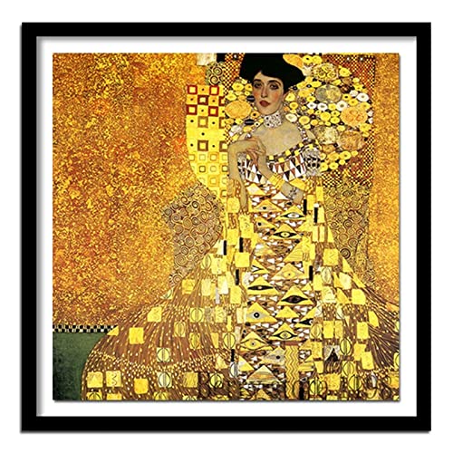 Yeecer 5D Diamond Painting Set,Gustav Klimt Adele Diamant Painting Bilder Kit DIY Erwachsene Stickerei Kreuzstich Voll Kristall Diamant Kunst Handwerk für Home Wand-Decor Square drill,70x70cm von Yeecer