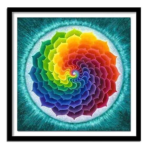 Yeecer 5D Diamond Painting Set Buntes Mandala,Diamant Painting Bilder Kit DIY Malen nach Zahlen Erwachsene Stickerei Kreuzstich Voll Strass Kristall Diamant Kunst Handwerk für Home Wand-Decor 40x40cm von Yeecer