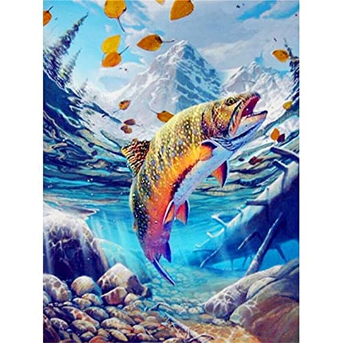 Yeecer DIY Diamond Painting,Meeresfisch 5D Adult Kinder Diamant Painting Bilder Kits,Full Drill Strass Stickerei Kreuzstich Diamant Malerei Leinwand Mosaik Kunsthandwerk für Home Wall Decor 25x45cm von Yeecer