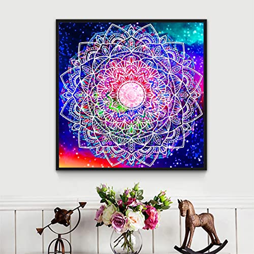 Yeecer DIY Diamond Painting Fantasie Mandala Blume 5D Adult Kinder Diamant Painting Bilder Kits,Full Drill Strass Stickerei Kreuzstich Mosaik Diamant Malerei für Home Wall Decor Round drill,40x40cm von Yeecer