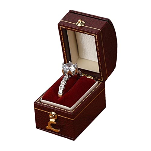 Yeeda Vintage Ringschatulle, Ohrringbox Schmuckschatulle Valentinstag Geburtstag Geschenkbox, Ringschatulle für Hochzeitszeremonie Ringschatulle für Ehefrau, Mutter, Freundin von Yeeda