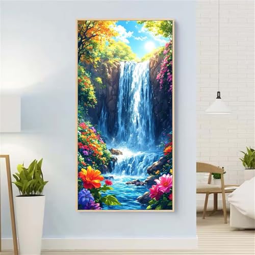 5D Diamond Painting Baum Diamond Painting Set Erwachsene, Blume Diamant Painting Bilder Kinder, DIY Diamond Dots Dimond Painting Cross Stitch Stickerei Kunsthandwerk, Geschenke für Wanddeko 27x55inch von Yeefion