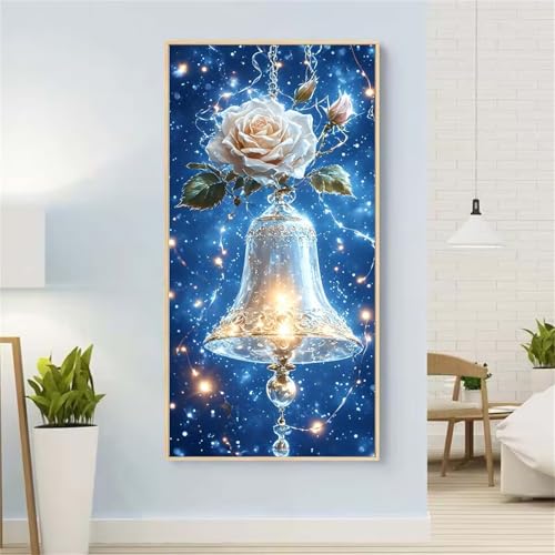 5D Diamond Painting Blume Diamond Painting Set Erwachsene, Glocke Diamant Painting Bilder Kinder, DIY Diamond Dots Dimond Painting Cross Stitch Stickerei Kunsthandwerk Set, für Wanddeko 13x27inch von Yeefion