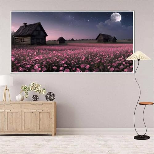 5D Diamond Painting Blume Diamond Painting Set Erwachsene, Mond Diamant Painting Bilder Kinder, DIY Diamond Dots Dimond Painting Cross Stitch Stickerei Kunsthandwerk, Geschenke für Wanddeko 13x27inch von Yeefion