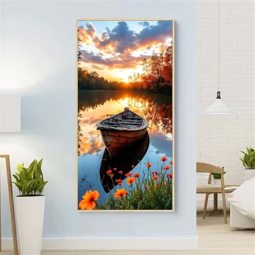 5D Diamond Painting Boot Diamond Painting Set Erwachsene, Himmel Diamant Painting Bilder Kinder, DIY Diamond Dots Dimond Painting Cross Stitch Stickerei Kunsthandwerk, Geschenke für Wanddeko 39x78inch von Yeefion