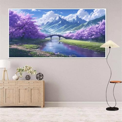 5D Diamond Painting BrüCke Diamond Painting Set Erwachsene, Landschaft Diamant Painting Bilder Kinder, DIY Diamond Dots Dimond Painting Cross Stitch Stickerei Kunsthandwerk Set, für Wanddeko 13x27inch von Yeefion