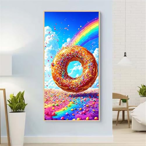 5D Diamond Painting Essen Diamond Painting Set Erwachsene, Regenbogen Diamant Painting Bilder Kinder, DIY Diamond Dots Dimond Painting Cross Stitch Stickerei Kunsthandwerk Set, für Wanddeko 35x70inch von Yeefion