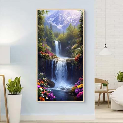 5D Diamond Painting Fallen Diamond Painting Set Erwachsene, Blume Diamant Painting Bilder Kinder, DIY Diamond Dots Dimond Painting Cross Stitch Stickerei Kunsthandwerk Set, für Wanddeko 39x78inch von Yeefion