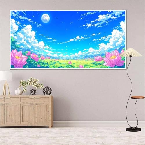 5D Diamond Painting Himmel Diamond Painting Set Erwachsene, Wiese Diamant Painting Bilder Kinder, DIY Diamond Dots Dimond Painting Cross Stitch Stickerei Kunsthandwerk Set, für Wanddeko 13x27inch von Yeefion