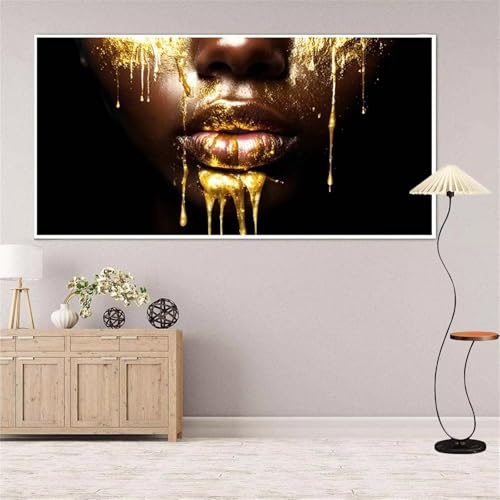 5D Diamond Painting Lippen Diamond Painting Set Erwachsene, Menschen Diamant Painting Bilder Kinder, DIY Diamond Dots Dimond Painting Cross Stitch Stickerei Kunsthandwerk Set, für Wanddeko 13x27inch von Yeefion