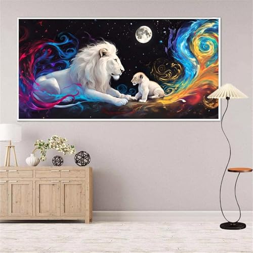 5D Diamond Painting LöWe Diamond Painting Set Erwachsene, Abstrakt Diamant Painting Bilder Kinder, DIY Diamond Dots Dimond Painting Cross Stitch Stickerei Kunsthandwerk Set, für Wanddeko 13x27inch von Yeefion