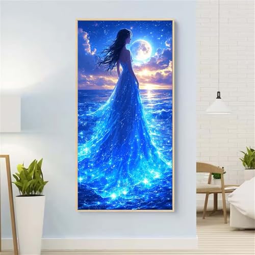 5D Diamond Painting Meer Diamond Painting Set Erwachsene, Frau Diamant Painting Bilder Kinder, Diamond Dots Dimond Painting Cross Stitch Stickerei Kunsthandwerk Set, Geschenke für Wanddeko 13x27inch von Yeefion