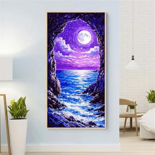 5D Diamond Painting Meer Diamond Painting Set Erwachsene, Himmel Diamant Painting Bilder Kinder, DIY Diamond Dots Dimond Painting Cross Stitch Stickerei Kunsthandwerk, Geschenke für Wanddeko 47x94inch von Yeefion