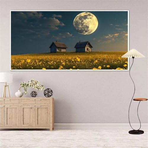 5D Diamond Painting Mond Diamond Painting Set Erwachsene, Wiese Diamant Painting Bilder Kinder, DIY Diamond Dots Dimond Painting Cross Stitch Stickerei Kunsthandwerk, Geschenke für Wanddeko 13x27inch von Yeefion