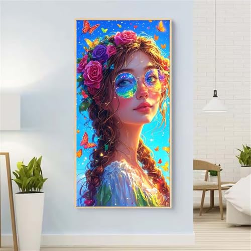 5D Diamond Painting Niedlich Diamond Painting Set Erwachsene, SchöNheit Diamant Painting Bilder Kinder, DIY Diamond Dots Dimond Painting Cross Stitch Stickerei Kunsthandwerk Set,für Wanddeko 23x47inch von Yeefion