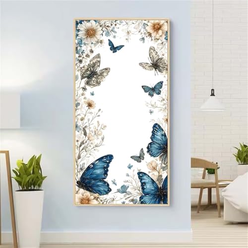 5D Diamond Painting Schmetterling Diamond Painting Set Erwachsene, Chrysantheme Diamant Painting Bilder Kinder, Diamond Dots Dimond Painting Cross Stitch Stickerei Kunsthandwerk,für Wanddeko 47x94inch von Yeefion