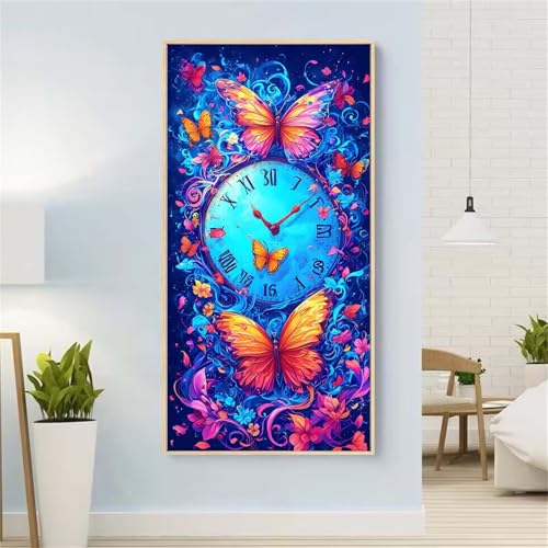 5D Diamond Painting Schmetterling Diamond Painting Set Erwachsene, Karikatur Diamant Painting Bilder Kinder, Diamond Dots Dimond Painting Cross Stitch Stickerei Kunsthandwerk, für Wanddeko 13x27inch von Yeefion