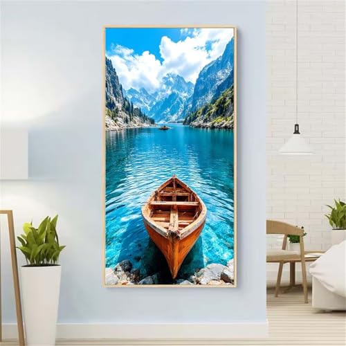 5D Diamond Painting See Diamond Painting Set Erwachsene, Boot Diamant Painting Bilder Kinder, DIY Diamond Dots Dimond Painting Cross Stitch Stickerei Kunsthandwerk, Geschenke für Wanddeko 21x43inch von Yeefion