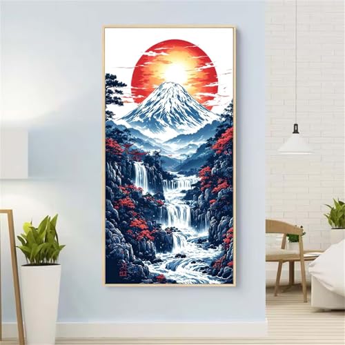 5D Diamond Painting Sonne Diamond Painting Set Erwachsene, Landschaft Diamant Painting Bilder Kinder, DIY Diamond Dots Dimond Painting Cross Stitch Stickerei Kunsthandwerk Set, für Wanddeko 21x43inch von Yeefion