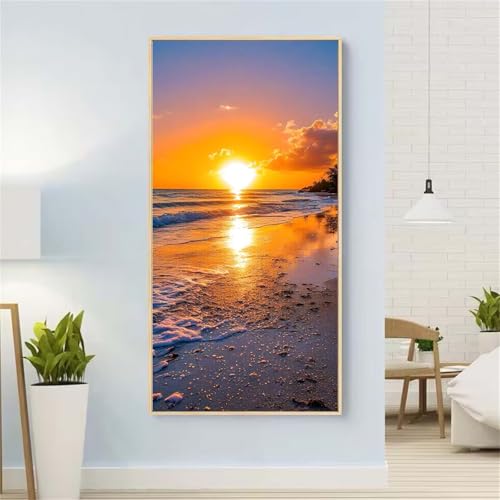 5D Diamond Painting Sonnenuntergang Diamond Painting Set Erwachsene, Himmel Diamant Painting Bilder Kinder, DIY Diamond Dots Dimond Painting Cross Stitch Stickerei Kunsthandwerk,für Wanddeko 23x47inch von Yeefion