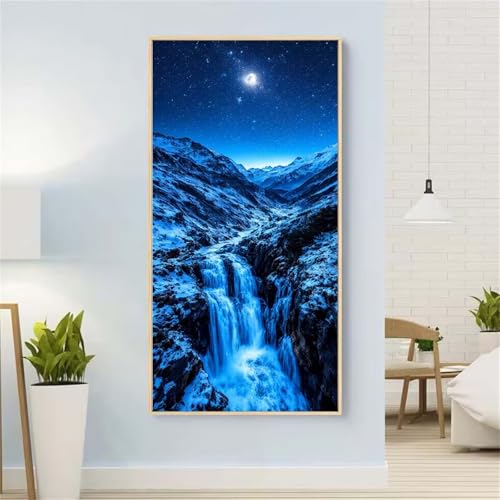 5D Diamond Painting Sternenhimmel Diamond Painting Set Erwachsene, Berg Diamant Painting Bilder Kinder, DIY Diamond Dots Dimond Painting Cross Stitch Stickerei Kunsthandwerk Set,für Wanddeko 31x62inch von Yeefion