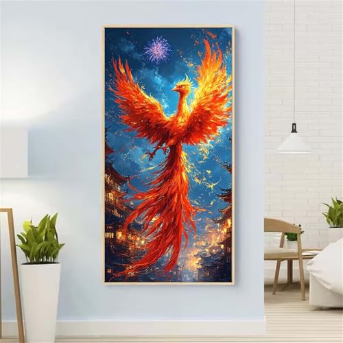 5D Diamond Painting Sternenhimmel Diamond Painting Set Erwachsene, PhöNix Diamant Painting Bilder Kinder, DIY Diamond Dots Dimond Painting Cross Stitch Stickerei Kunsthandwerk, für Wanddeko 21x43inch von Yeefion