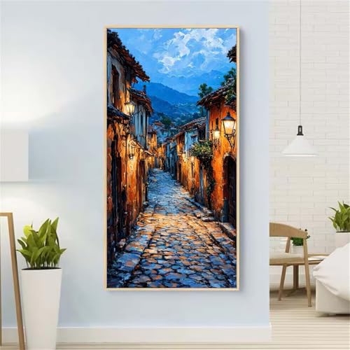 5D Diamond Painting StraßE Diamond Painting Set Erwachsene, Winter Diamant Painting Bilder Kinder, DIY Diamond Dots Dimond Painting Cross Stitch Stickerei Kunsthandwerk Set, für Wanddeko 47x94inch von Yeefion