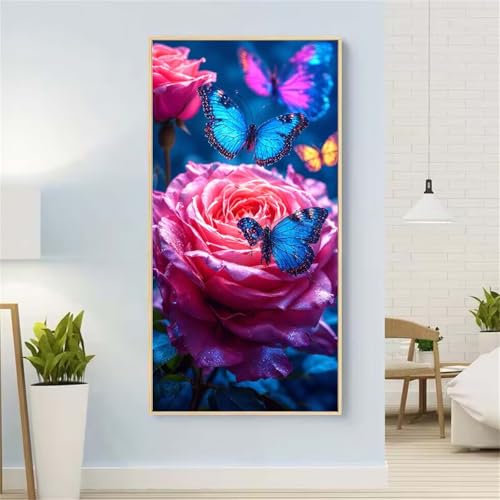 5D Diamond Painting Tier Diamond Painting Set Erwachsene, Rose Diamant Painting Bilder Kinder, Diamond Dots Dimond Painting Cross Stitch Stickerei Kunsthandwerk Set, Geschenke für Wanddeko 13x27inch von Yeefion