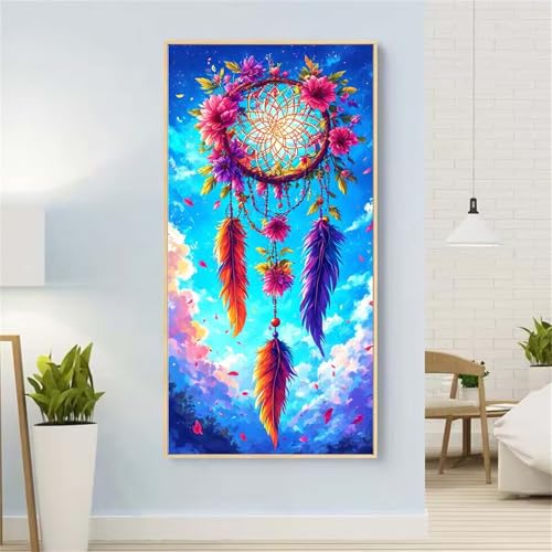 5D Diamond Painting TraumfäNger Diamond Painting Set Erwachsene, Himmel Diamant Painting Bilder Kinder, DIY Diamond Dots Dimond Painting Cross Stitch Stickerei Kunsthandwerk Set,für Wanddeko 39x78inch von Yeefion