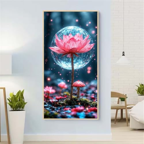 Anlage Diamond Painting Groß xxl 100x200 cm Diamond Painting Lotus Diamond Painting Erwachsene, 5D Diamant Painting Bilder Kinder, Mosaikherstellung, für Home Wand Décor Aesthetic, Geschenke für Damen von Yeefion