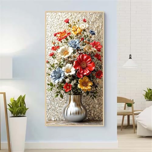 Blume Diamond Painting Groß xxl 100x200 cm Diamond Painting Flasche Diamond Painting Erwachsene, 5D Diamant Painting Bilder Kinder, Mosaikherstellung, für Home Wand Décor Aesthetic,Geschenke für Damen von Yeefion