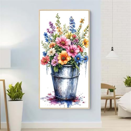 Blume Diamond Painting Groß xxl 100x220 cm Diamond Painting Eimer Diamond Painting Erwachsene, 5D Diamant Painting Bilder Kinder, Mosaikherstellung, für Home Wand Décor Aesthetic, Geschenke für Damen von Yeefion