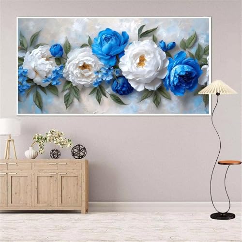 Blume Diamond Painting Groß xxl 35x70 cm Diamond Painting Rose Diamond Painting Erwachsene, 5D Diamant Painting Bilder Kinder, Mosaikherstellung, für Home Wand Décor Aesthetic, Geschenke für Damen von Yeefion