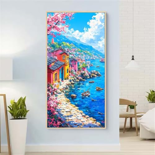 Boot Diamond Painting Groß xxl 100x220 cm Diamond Painting HäUser Diamond Painting Erwachsene, 5D Diamant Painting Bilder Kinder, Mosaikherstellung, für Home Wand Décor Aesthetic, Geschenke für Damen von Yeefion