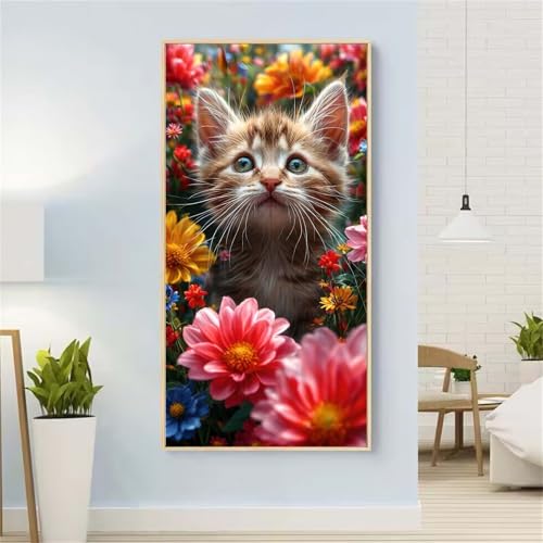 Chrysantheme Diamond Painting Groß xxl 40x80 cm Diamond Painting Katze Diamond Painting Erwachsene, 5D Diamant Painting Bilder Kinder, Mosaikherstellung, Home Wand Décor Aesthetic, Geschenke für Damen von Yeefion