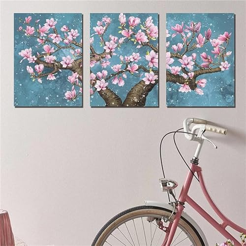 Diamond Painting Erwachsene,5D DIY Diamond Painting 35x65cm Zubehör Set,Diamond Painting Kinder Malen Nach Zahlen,Rosa Blume Diamant Painting Bilder für Wohnzimmer und Wand Dekorationen YF-9879 von Yeefion