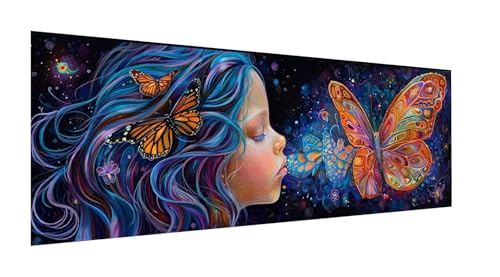 Diamond Painting XXL 150x50cm, 5D Diamond Painting Erwachsene Mädchen Diamant Painting Bilder Schmetterling, DIY Diamond Painting Eckige Steine Mosaikherstellung, für Zimmer Deko, Geschenke YF-352 von Yeefion