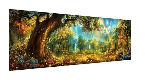 Diamond Painting XXL 210x70cm,5D Diamond Painting Erwachsene Wald Diamant Painting Bilder Regenbogen,DIY Diamond Painting Eckige Steine Mosaikherstellung,für Zimmer Deko,Weihnachten Geschenke YF-380 von Yeefion