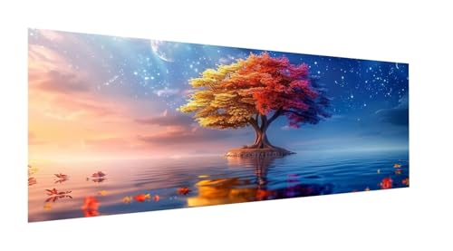 Diamond Painting XXL 270x90cm, 5D Diamond Painting Erwachsene Baum Diamant Painting Bilder Himmel, DIY Diamond Painting Eckige Steine Mosaikherstellung, für Zimmer Deko, Weihnachten Geschenke YF-22 von Yeefion