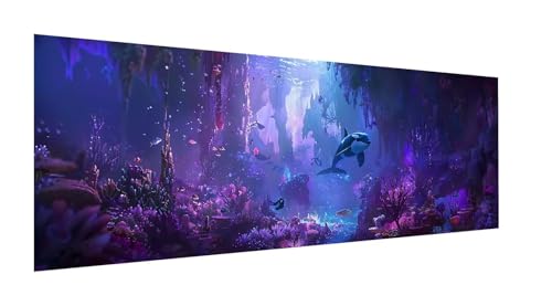 Diamond Painting XXL 270x90cm,5D Diamond Painting Erwachsene Delphin Diamant Painting Bilder Koralle,DIY Diamond Painting Eckige Steine Mosaikherstellung,für Zimmer Deko,Weihnachten Geschenke YF-346 von Yeefion