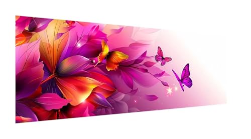 Diamond Painting XXL 270x90cm,5D Diamond Painting Erwachsene Schmetterling Diamant Painting Bilder Blume,DIY Diamond Painting Eckige Steine Mosaikherstellung,für Halloween Zimmer Deko,Geschenke YF-18 von Yeefion