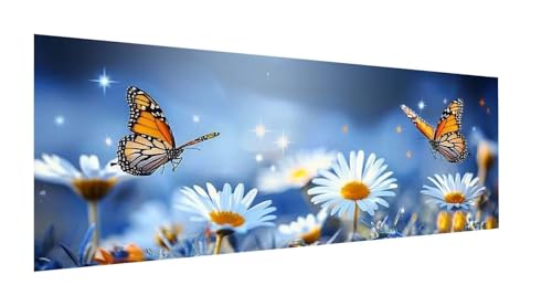 Diamond Painting XXL 270x90cm,5D Diamond Painting Erwachsene Schmetterling Diamant Painting Bilder Gänseblümchen,DIY Diamond Painting Eckige Steine Mosaikherstellung,für Zimmer Deko,Geschenke YF-36 von Yeefion