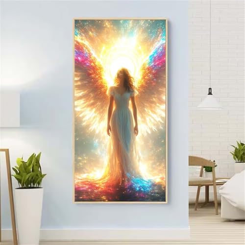 Engel Diamond Painting Groß xxl 55x110 cm Diamond Painting Farbe Diamond Painting Erwachsene, 5D Diamant Painting Bilder Kinder, Mosaikherstellung, für Home Wand Décor Aesthetic, Geschenke für Damen von Yeefion