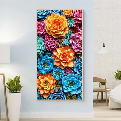 Farbe Diamond Painting Groß xxl 100x200 cm Diamond Painting Blume Diamond Painting Erwachsene, 5D Diamant Painting Bilder Kinder, Mosaikherstellung, für Home Wand Décor Aesthetic, Geschenke für Damen von Yeefion