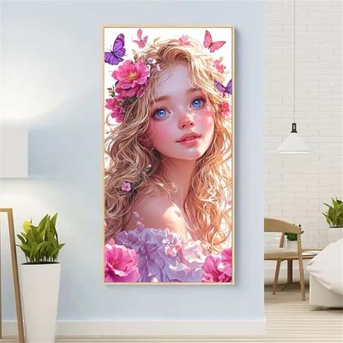 Frau Diamond Painting Groß xxl 100x220 cm Diamond Painting Schmetterling Diamond Painting Erwachsene, 5D Diamant Painting Bilder Kinder, Mosaikherstellung, Geschenke für Home Wand Décor Aesthetic von Yeefion