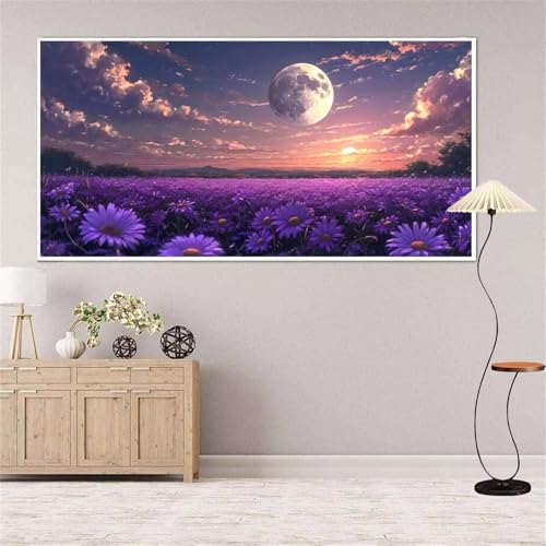 GäNseblüMchen Diamond Painting Groß xxl 35x70 cm Diamond Painting Mond Diamond Painting Erwachsene, 5D Diamant Painting Bilder Kinder, Mosaikherstellung, Home Wand Décor Aesthetic, Geschenke für Damen von Yeefion